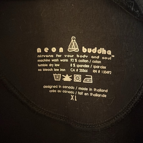 Neon Buddha long black jacket with button detailing and tie up sleeve - Picture 4 of 4